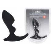 Черная анальная пробка для массажа простаты Double Ripple Silicone Prostate Massager - Shots Media BV - в Ессентуках купить с доставкой