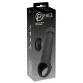 Черная вибронасадка для пениса с хомутом для мошонки и пультом ДУ Remote Controlled Penis Extension - Orion - в Ессентуках купить с доставкой