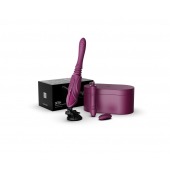 Фиолетовая секс-машина с функцией нагрева, насадками и присоской Sesh - Zalo - купить с доставкой в Ессентуках