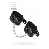 Черные оковы из толстой кожи с люверсами - Pecado - купить с доставкой в Ессентуках