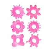 Набор из 6 розовых эрекционных колец с различным рельефом - Erowoman-Eroman - в Ессентуках купить с доставкой