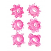 Набор из 6 розовых эрекционных колец с различным рельефом - Erowoman-Eroman - в Ессентуках купить с доставкой