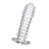 Гелевая прозрачная насадка c шипами - 12 см. - Toyfa Basic - в Ессентуках купить с доставкой