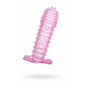 Гелевая розовая насадка с шипами - 12 см. - Toyfa Basic - в Ессентуках купить с доставкой