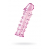 Гелевая розовая насадка на фаллос с шипами - 12 см. - Toyfa Basic - в Ессентуках купить с доставкой