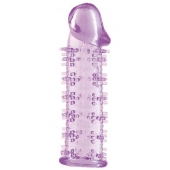 Гелевая фиолетовая насадка на фаллос с шипами - 12 см. - Toyfa Basic - в Ессентуках купить с доставкой