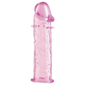 Гладкая розовая насадка с усиками под головкой - 12,5 см. - Toyfa Basic - в Ессентуках купить с доставкой