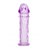 Гладкая фиолетовая насадка с усиками под головкой - 12,5 см. - Toyfa Basic - в Ессентуках купить с доставкой