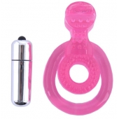 Розовая вибронасадка со стимулятор клитора   Язычок - Toyfa Basic - в Ессентуках купить с доставкой