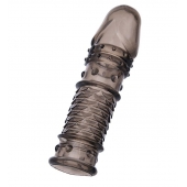 Дымчатая закрытая насадка ToyFa XLover с чешуйками и пупырышками - 13,5 см. - ToyFa - в Ессентуках купить с доставкой