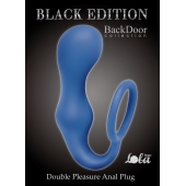 Синее эрекционное кольцо с анальной пробкой Double Pleasure Anal Plug - Lola Games - в Ессентуках купить с доставкой