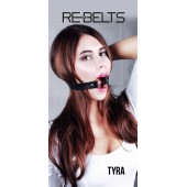 Чёрный кожаный чокер-кляп Tyra Black - Rebelts - купить с доставкой в Ессентуках