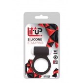 Чёрное эрекционное виброкольцо LIT-UP SILICONE STIMU RING 3 BLACK - Dream Toys - в Ессентуках купить с доставкой
