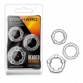 Набор из 3 прозрачных эрекционных колец Stay Hard Beaded Cockrings - Blush Novelties - в Ессентуках купить с доставкой