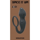 Серое эрекционное кольцо Sensation с анальным стимулятором - Lola Games - в Ессентуках купить с доставкой