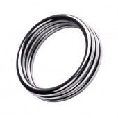 Металлическое эрекционное кольцо с рёбрышками размера L - ToyFa - в Ессентуках купить с доставкой