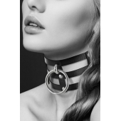 Чёрный тройной чокер с большим кольцом - Bijoux Pour Toi - купить с доставкой в Ессентуках