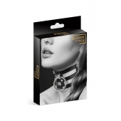 Чёрный тройной чокер с большим кольцом - Bijoux Pour Toi - купить с доставкой в Ессентуках