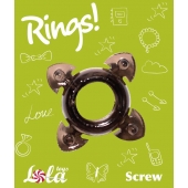 Чёрное эрекционное кольцо Rings Screw - Lola Games - в Ессентуках купить с доставкой