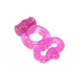 Розовое эрекционное кольцо Rings Treadle с подхватом - Lola Games - в Ессентуках купить с доставкой