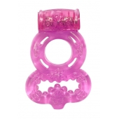 Розовое эрекционное кольцо Rings Treadle с подхватом - Lola Games - в Ессентуках купить с доставкой