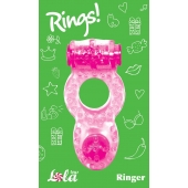 Розовое эрекционное кольцо с вибрацией Rings Ringer - Lola Games - в Ессентуках купить с доставкой