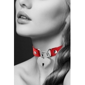 Красный чокер с замком в форме сердца - Bijoux Pour Toi - купить с доставкой в Ессентуках