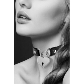 Черный чокер с замком в форме сердца - Bijoux Pour Toi - купить с доставкой в Ессентуках