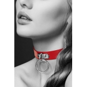 Красный узенький чокер с кольцом - Bijoux Pour Toi - купить с доставкой в Ессентуках