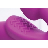 Ярко-розовый безремневой вибрострапон Evoke Vibrating Strapless Silicone Strap-on Dildo - XR Brands - купить с доставкой в Ессентуках