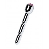 Серебристый уретральный плаг со стразом - 7 см. - ToyFa - купить с доставкой в Ессентуках