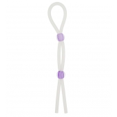 Прозрачное эрекционное кольцо-лассо SILICONE LASSO COCK RING DUAL BEADS - NMC - в Ессентуках купить с доставкой
