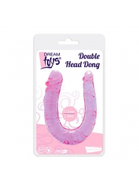 Фиолетовый двойной фаллоимитатор DOUBLE HEAD DONG - 30 см. - Dream Toys