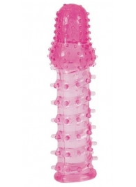 Розовая насадка с нежными шипами - 13,5 см. - Toyfa Basic - в Ессентуках купить с доставкой