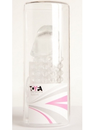 Гелевая прозрачная насадка с 2 отростками - 13 см. - Toyfa Basic - в Ессентуках купить с доставкой