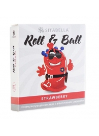 Стимулирующий презерватив-насадка Roll   Ball Strawberry - Sitabella - купить с доставкой в Ессентуках