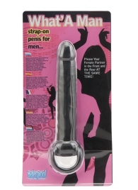 Чёрная насадка на пенис для анальной стимуляции WHATA MAN - 16 см. - Seven Creations - в Ессентуках купить с доставкой