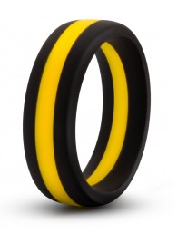 Черно-желтое силиконовое эрекционное кольцо Silicone Go Pro Cock Ring - Blush Novelties - в Ессентуках купить с доставкой