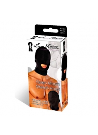 Черная эластичная маска на голову с прорезью для рта - Lux Fetish - купить с доставкой в Ессентуках