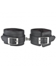 Черные фиксаторы для ног на цепи с мехом внутри - Lux Fetish - купить с доставкой в Ессентуках