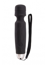 Черный мини-вибромассажер MINI WAND INTENSE POWER - 13,5 см. - Seven Creations