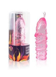 Закрытая рельефная насадка Crystal sleeve snakes в виде змеи с усиками - 14 см. - Erowoman-Eroman - в Ессентуках купить с доставкой