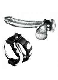 Регулируемое металлическое кольцо на пенис с ремешком - BlueLine - купить с доставкой в Ессентуках