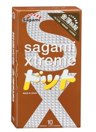 Презервативы Sagami Xtreme FEEL UP с точечной текстурой и линиями прилегания - 10 шт. - Sagami - купить с доставкой в Ессентуках