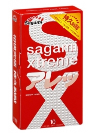 Утолщенные презервативы Sagami Xtreme Feel Long с точками - 10 шт. - Sagami - купить с доставкой в Ессентуках