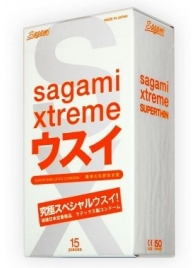 Ультратонкие презервативы Sagami Xtreme SUPERTHIN - 15 шт. - Sagami - купить с доставкой в Ессентуках