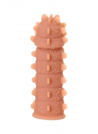 Телесная реалистичная насадка KOKOS Extreme Sleeve 04 с дополнительной стимуляцией - 12,7 см. - KOKOS - в Ессентуках купить с доставкой