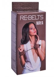 Коричневые кожаные наручники Maya - Rebelts - купить с доставкой в Ессентуках