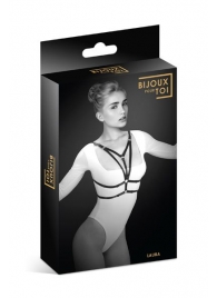 Черная упряжь на грудь Laura - Bijoux Pour Toi - купить с доставкой в Ессентуках