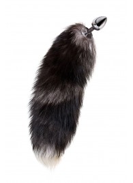 Серебристая металлическая анальная втулка с хвостом чернобурой лисы - размер S - ToyFa - купить с доставкой в Ессентуках